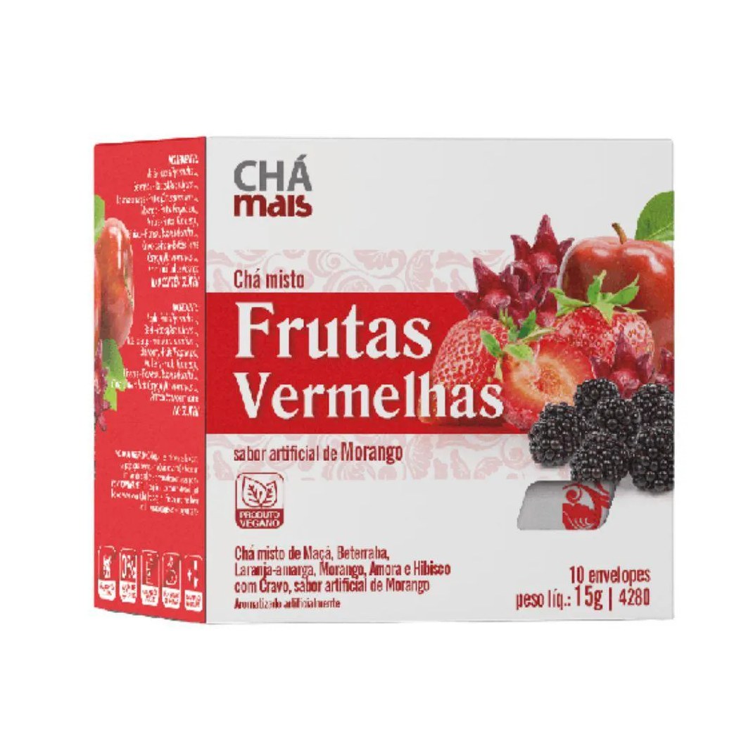 Chá Misto de Frutas Vermelhas 10 Sachês - Chá Mais