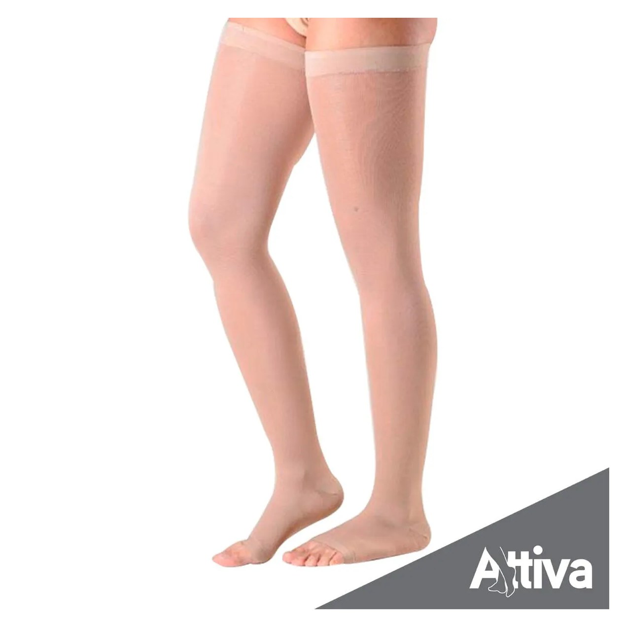 Meia Coxa 7/8 Attiva Media Compressao 18-21 Fem Aberta Natural M