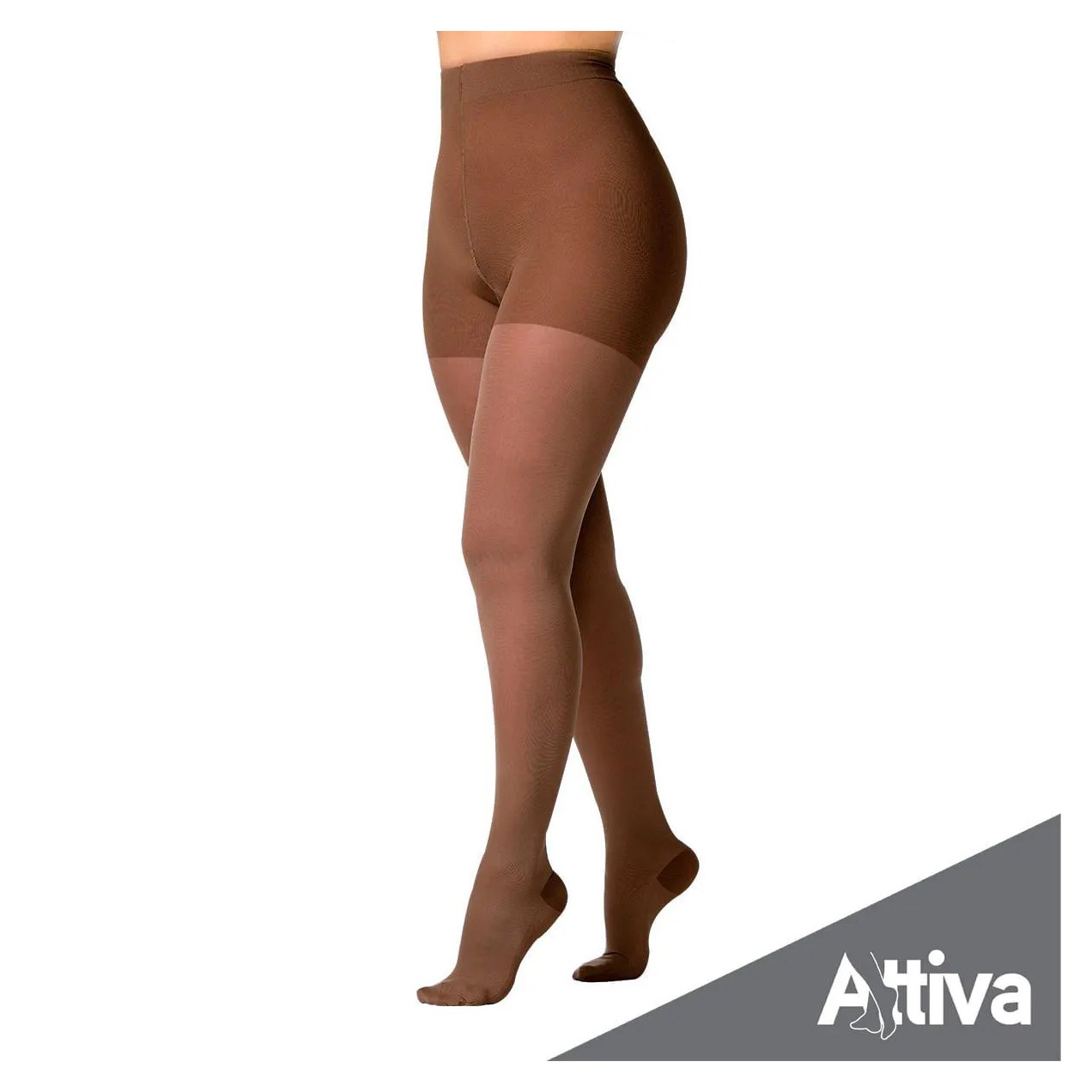 Meia Calca Attiva Alta Compressao 20-30 Fem Fechada Natural Escuro Gg