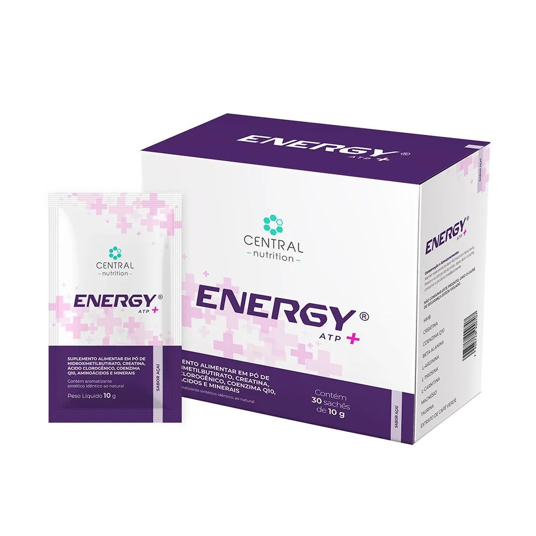 Energy Atp+ sem Xilitol Sabor Açaí 30 Sachês 10G Central Nutrition