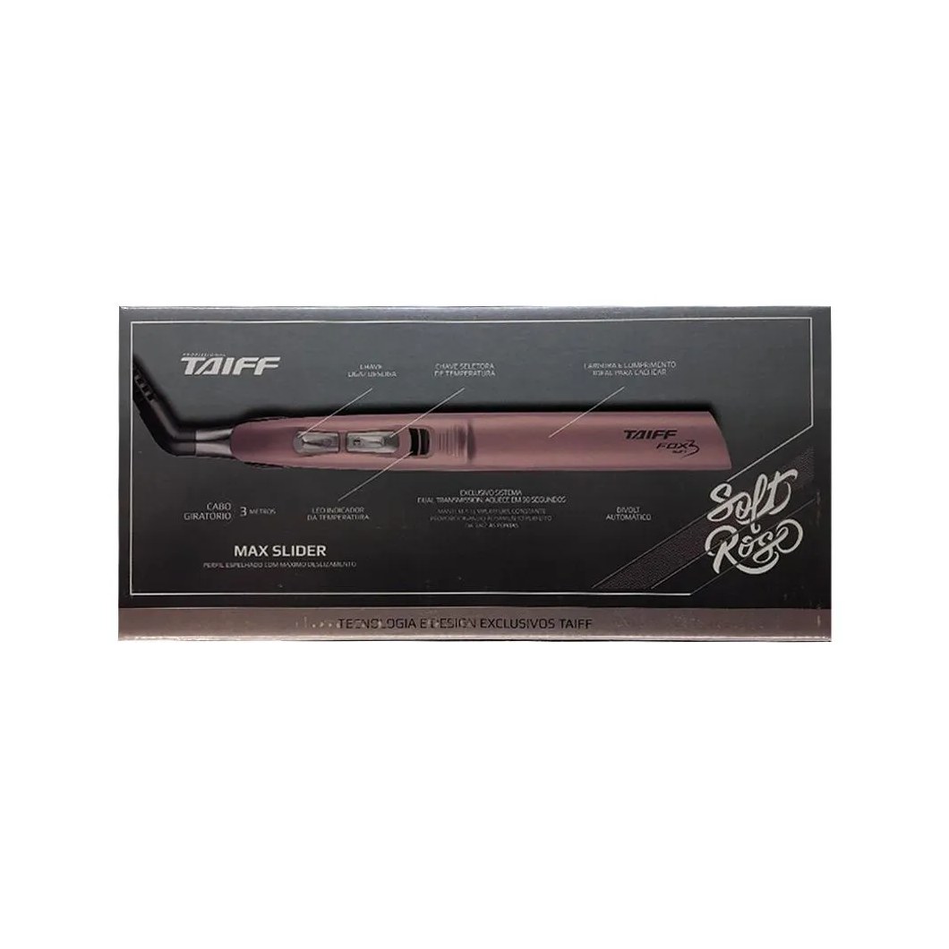 PRANCHA ALISADORA TAIFF FOX ÍON 3 ROSE 230C° BIVOLT