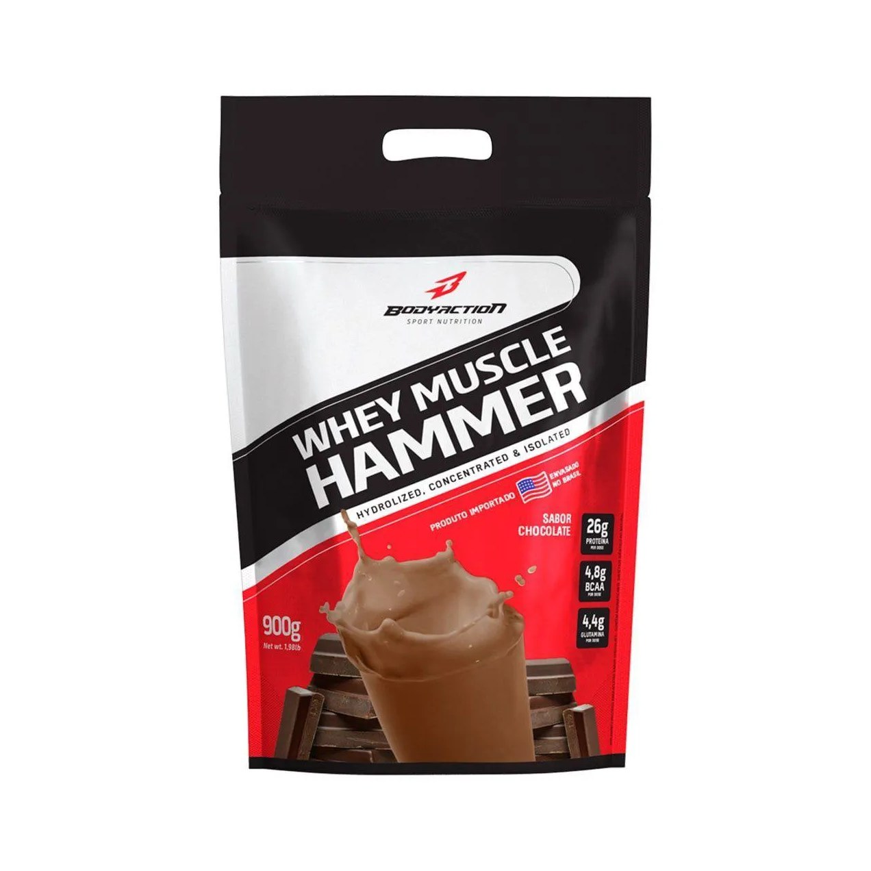Whey Muscle Hammer - 900G Refil Chocolate - Bodyaction