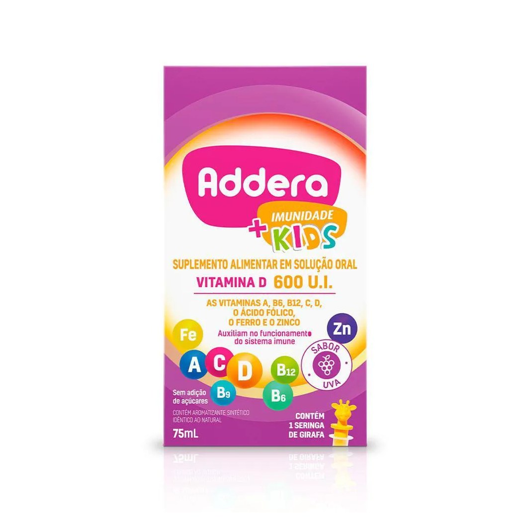 Vitamina D 600UI Addera Kids Imunidade Gotas 75ml
