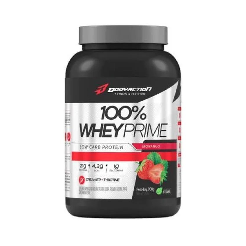 100% Whey Prime (900g) - Sabor: Morango