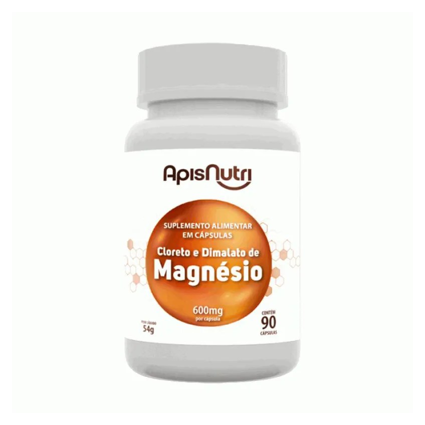 Cloreto e Dimalato de Magnésio - 600mg (90 Cápsulas) - Padrão: Único