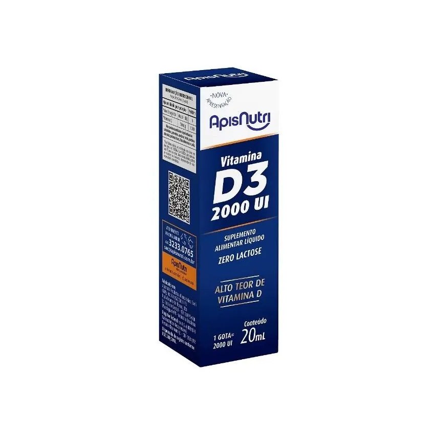 Vitamina D3 Gotas 20ml (1 Gota = 2000 Ui) - Padrão: Único