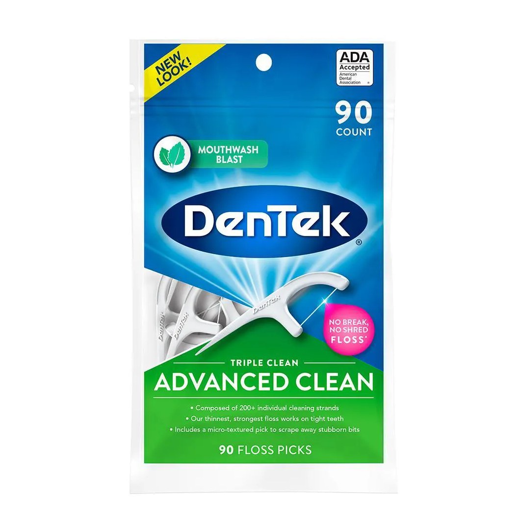 Fio Dental com Haste DenTek Floss Picks Triple Clean Advanced 90un