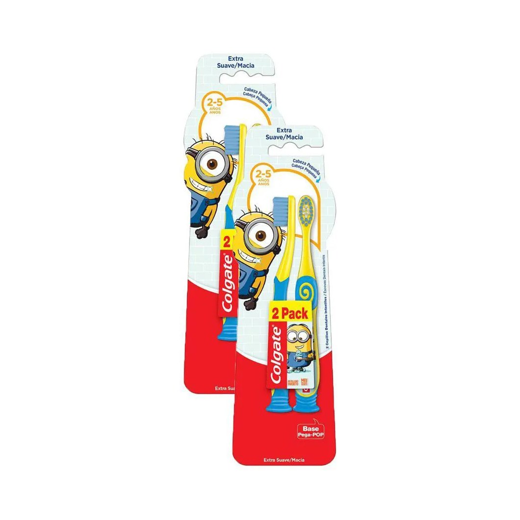 Kit 2 Escovas Dental Colgate Minions 2 - 5 Anos com 2 unidades