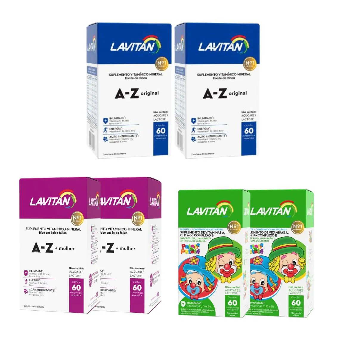 Kit C2 Suplemento Alimentar Família C60 cápsulas - Lavitan