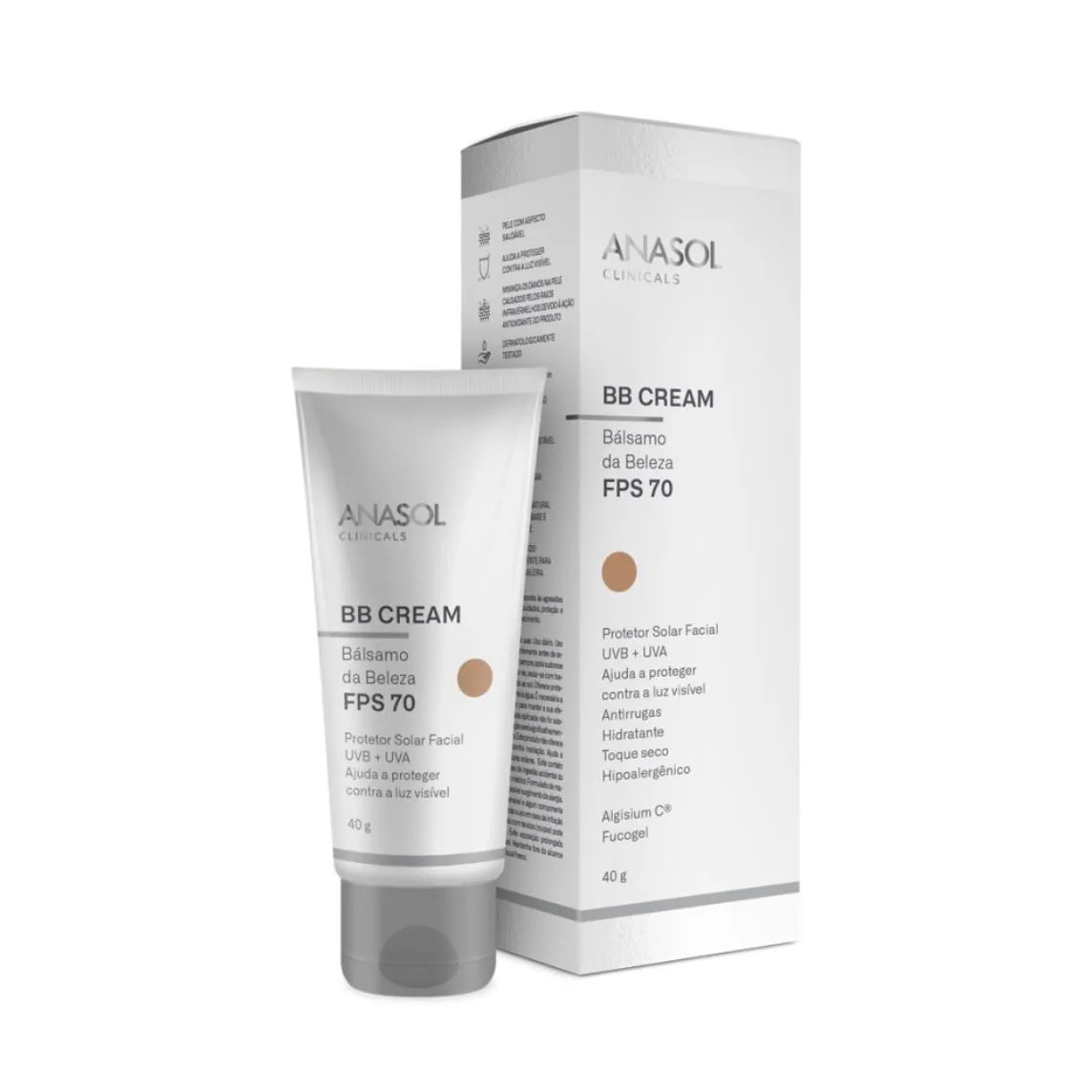 Protetor Solar Bb Cream Fps70 com Cor 40g – Anasol