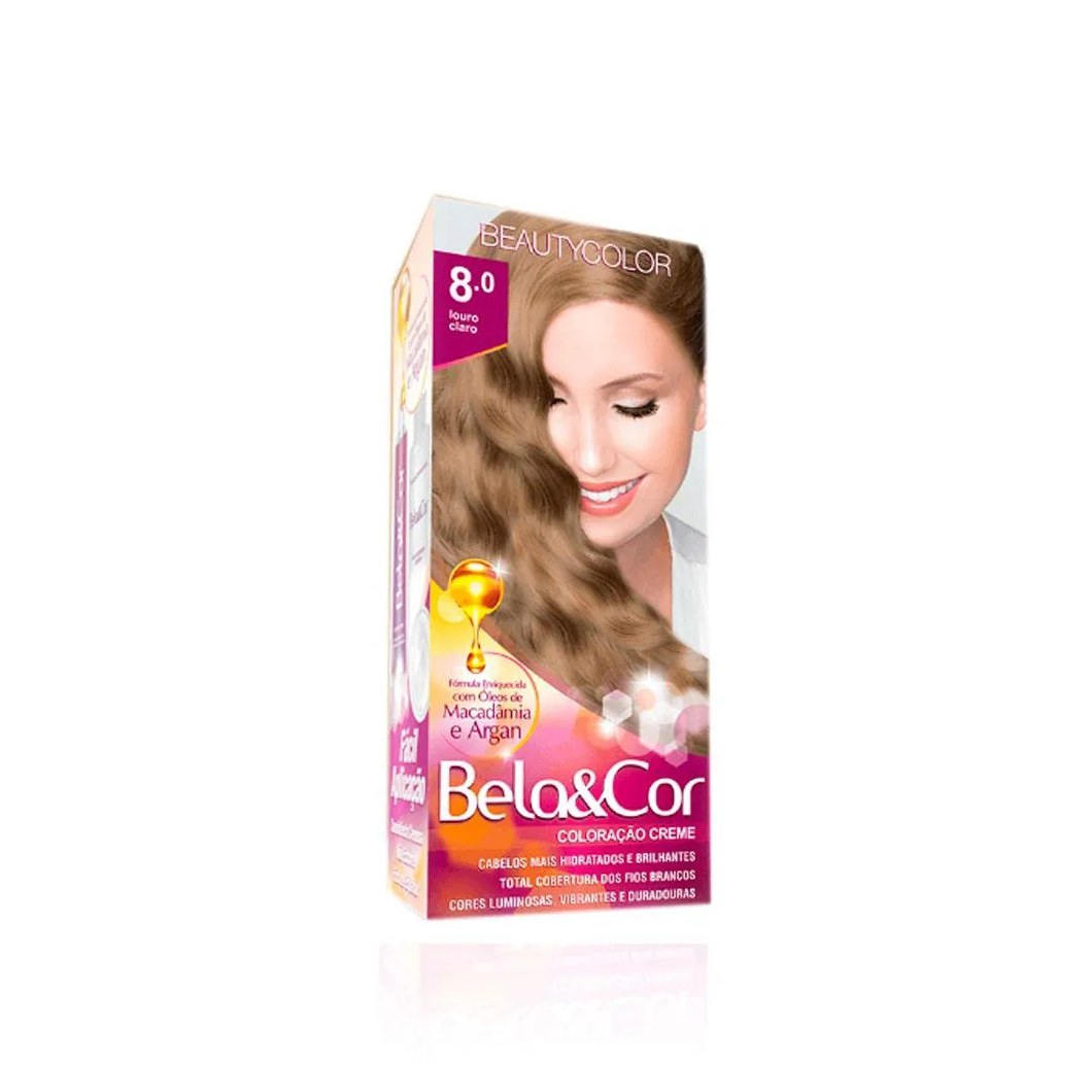 Tintura Bela Cor Mini Kit 8.0 Louro Claro