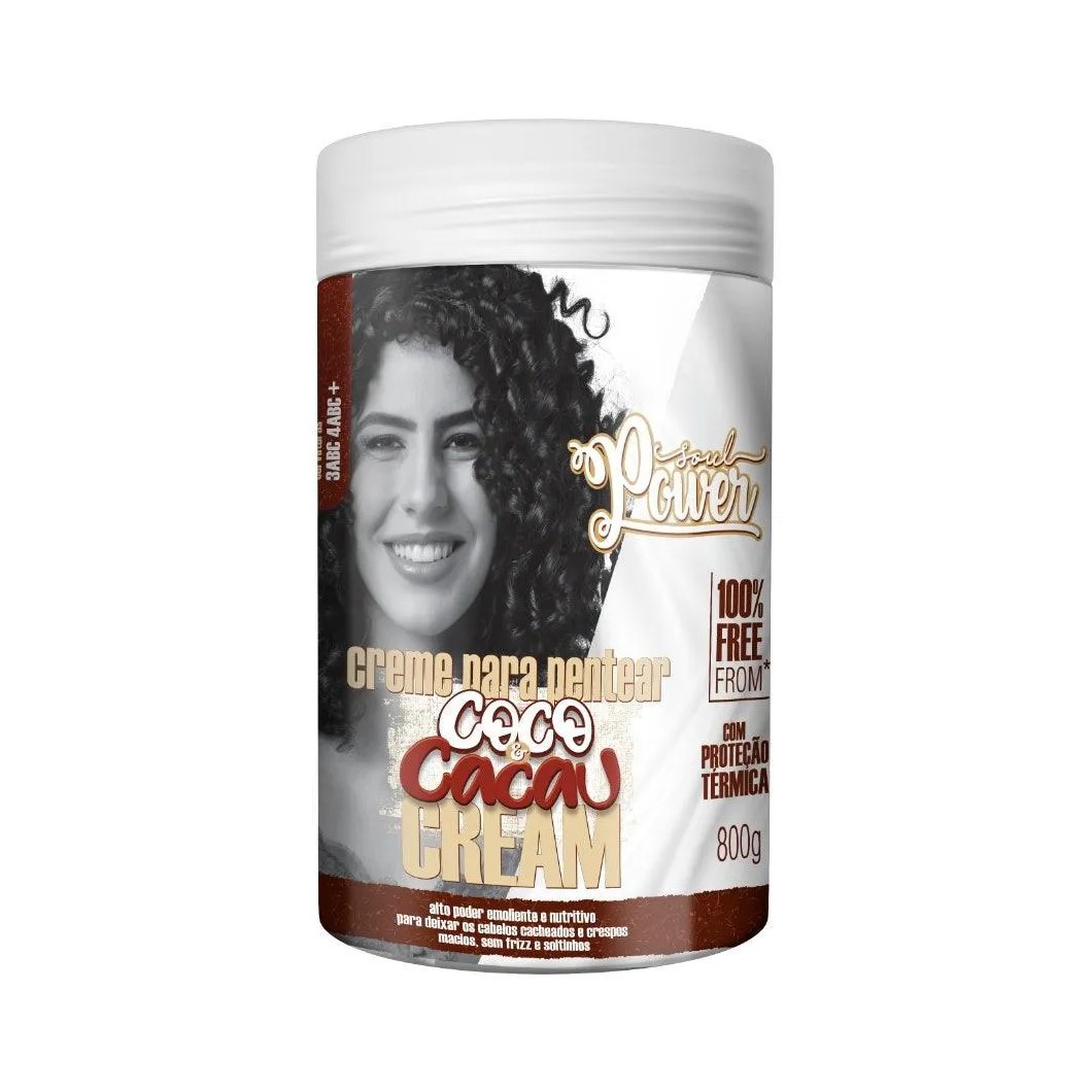 Creme para Pentear Leave In Soul Power Coco e Cacau Cream 800gr