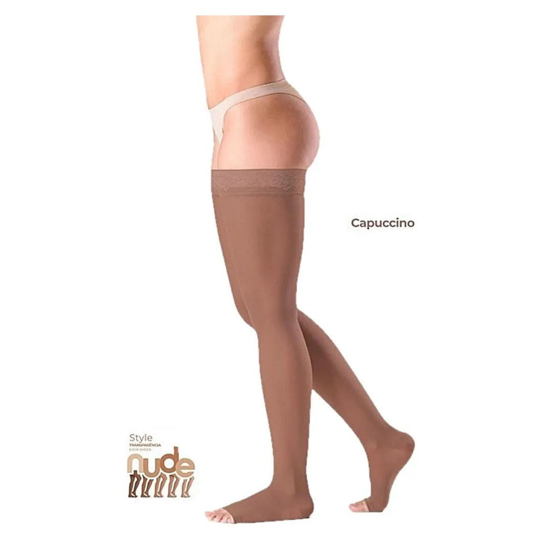 Meia 7/8 Ever Sheer 20-30 Mmhg Aberta Capuccino Tam P3