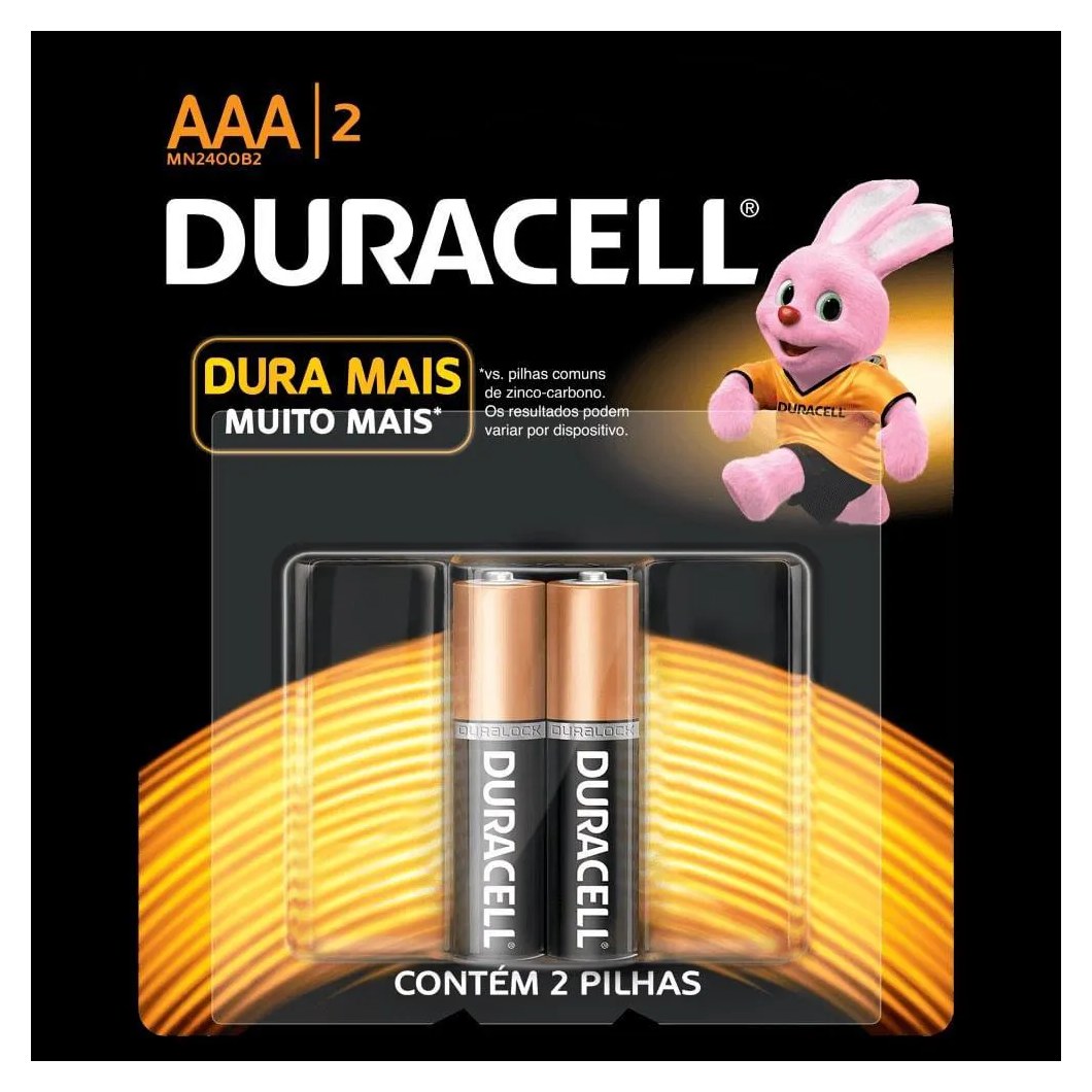 Pilha Alcalina Aaa Duracell 1.5v Palito - 2 unidades