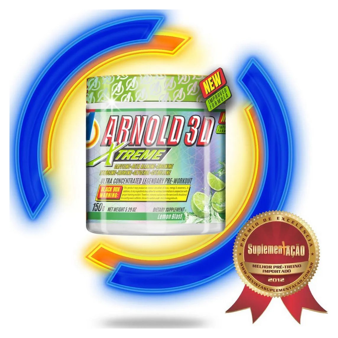 Pré-treino Arnold Nutrition Arnold 3d Xtreme Limão 150g