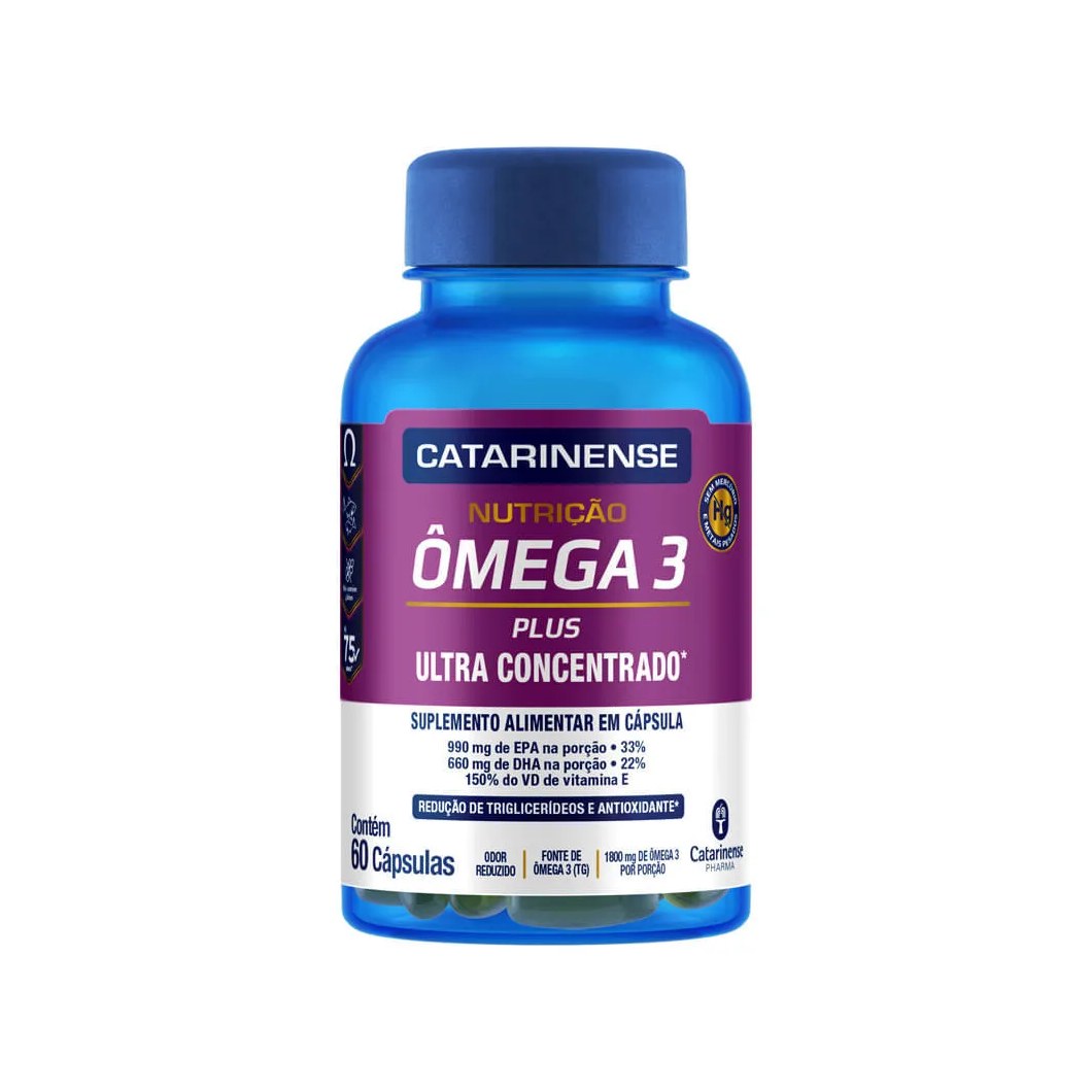 Suplemento Alimentar Omega 3 Plus 1800mg Catarinense Com 60 Capsulas