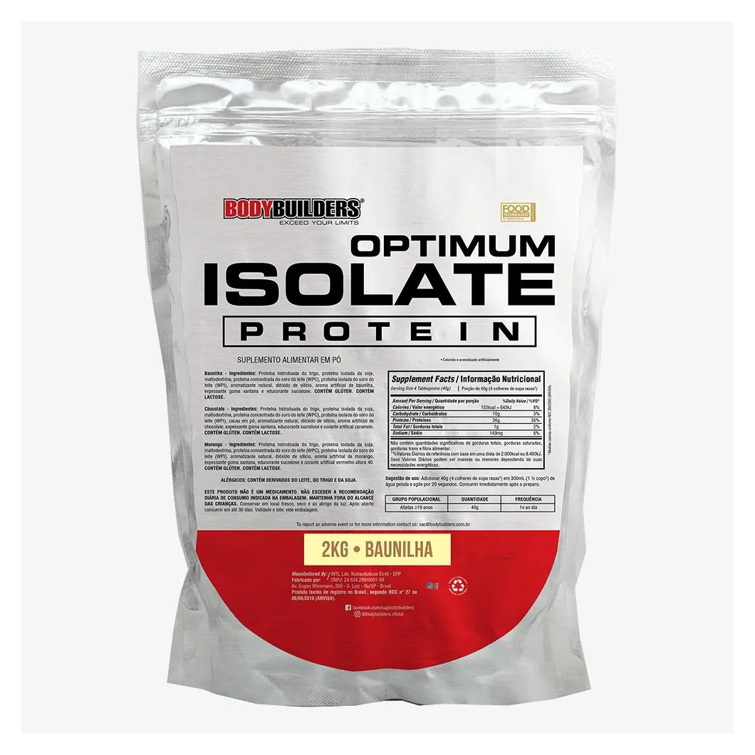 Optimum Isolate Whey Protein 2 Kg - Recuperação Muscular - Bodybuilders Baunilha