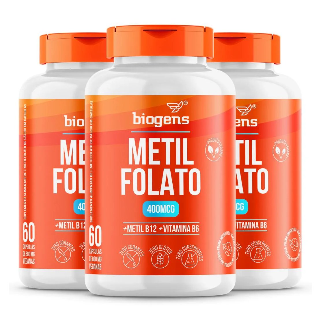 Biogens Kit 3x Metil Folato 60 Cápsulas