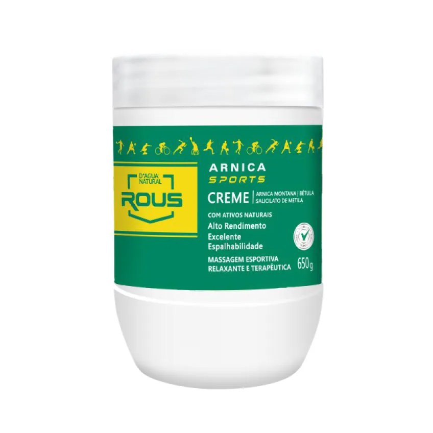 CREME DE MASSAGEM ESPORTIVA ARNICA SPORTS PREVINE TENSãO MUSCULAR 650G