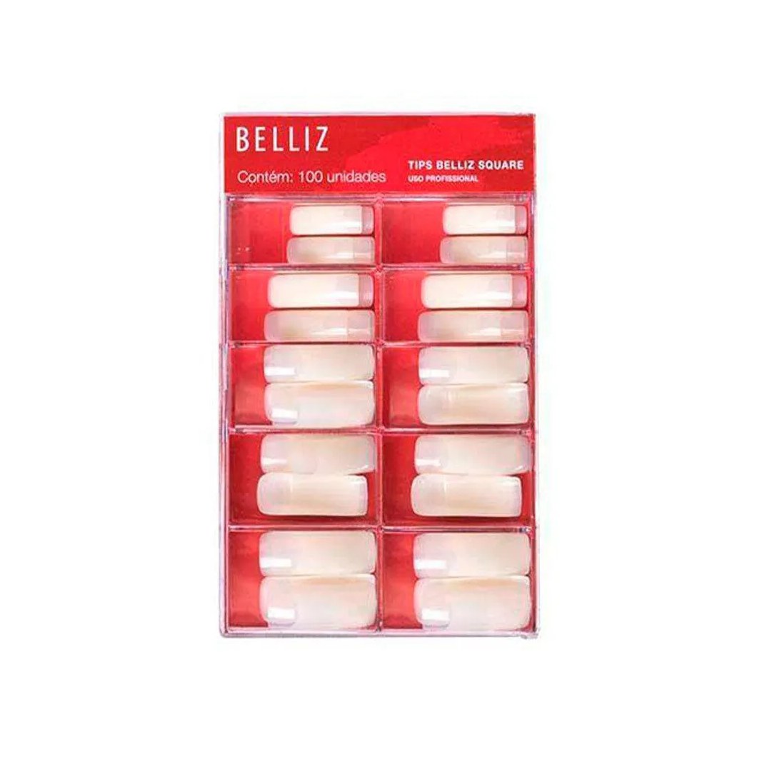 Tips Belliz Fancy Square Natural com 100un