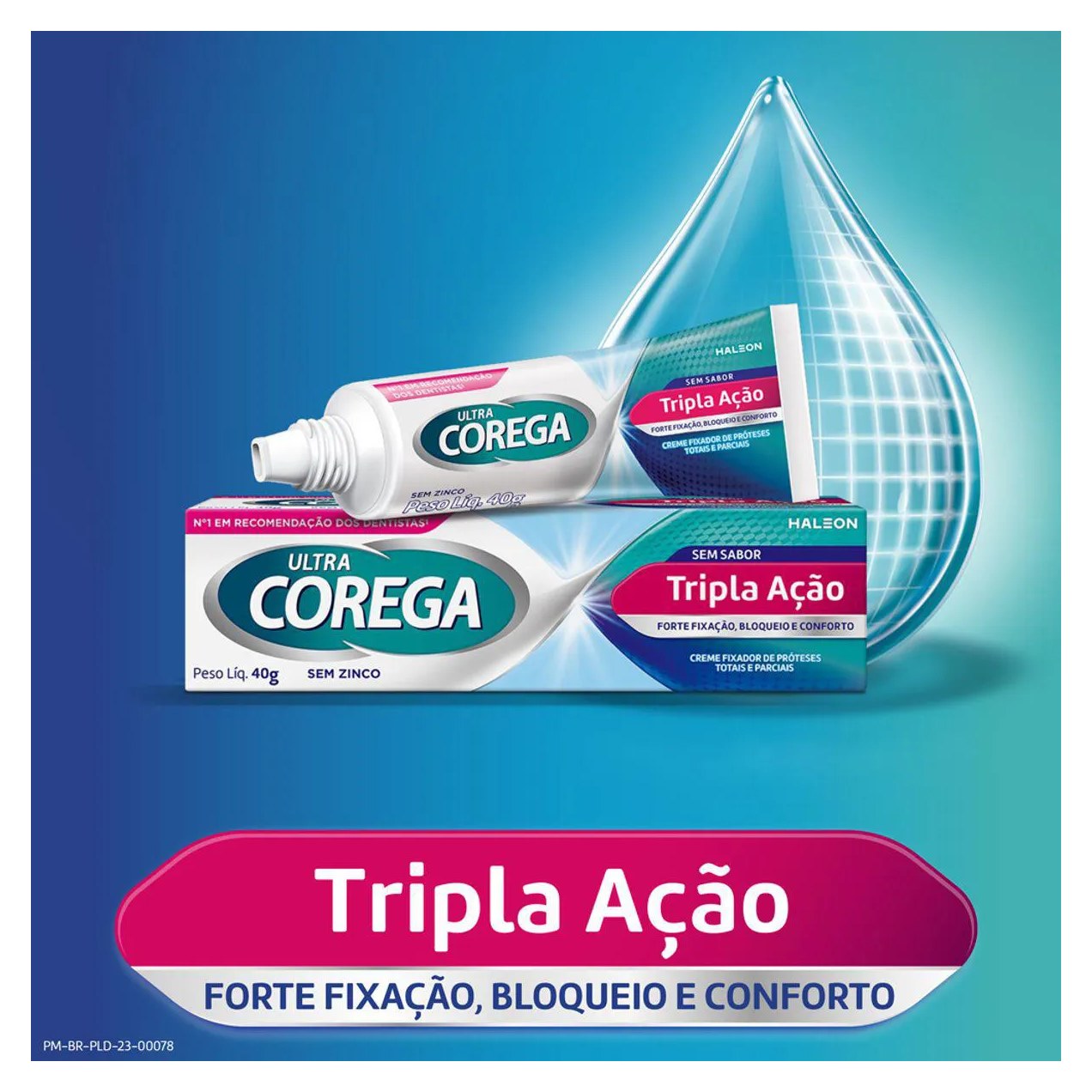 Kit Creme Fixador de Dentadura Ultra Corega Tripla Ação Sem Sabor 40g + Creme Dental Parodontax Flúor Extra Fresh 90g