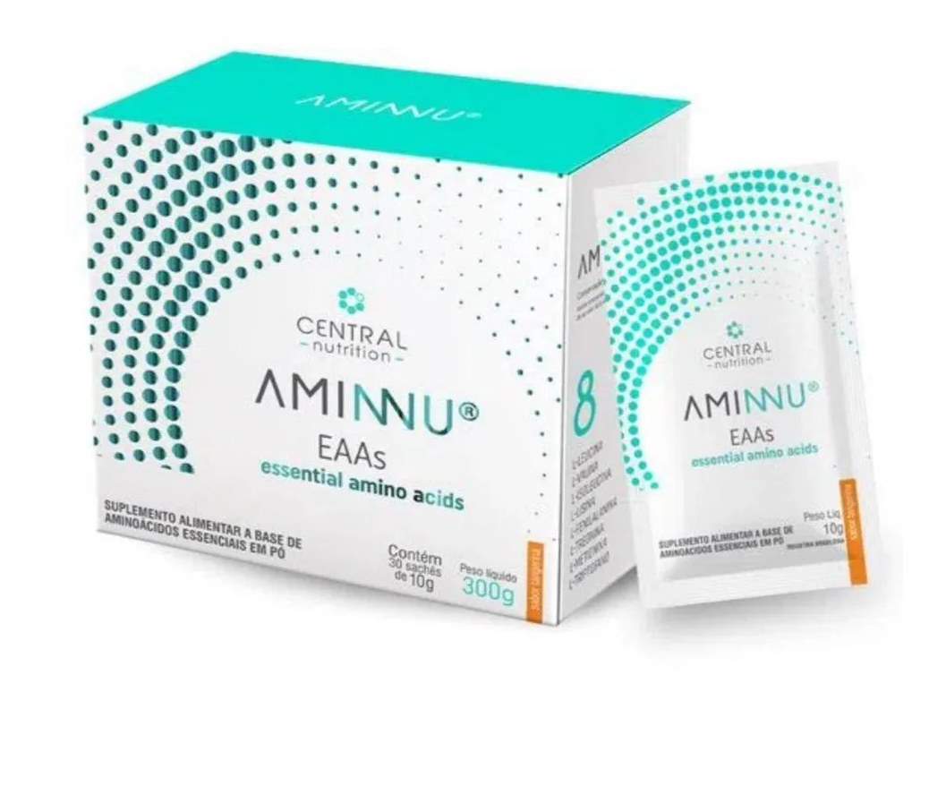Suplemento Aminnu Central Nutrition Tangerina Sachê 10g 30 unidades