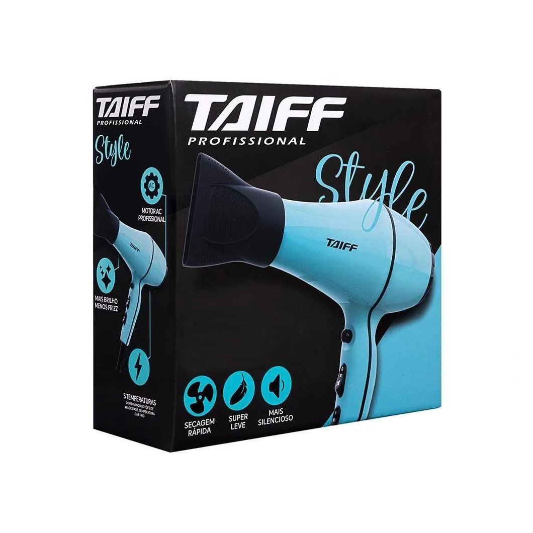 Secador de Cabelo Profissional Taiff Style Azul Tiffany 2000w 127v