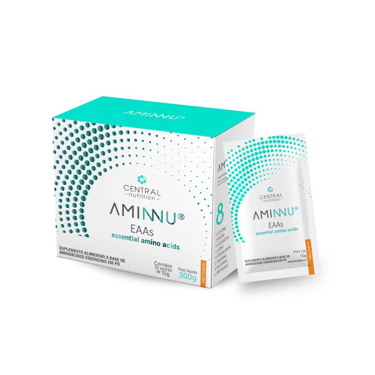 Aminnu eaas  Aminoácidos 30 Sachês 10G Central Nutrition Tangerina