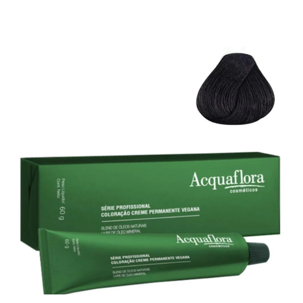 Coloração Creme Acquaflora Vegana 2.0 Preto 60g