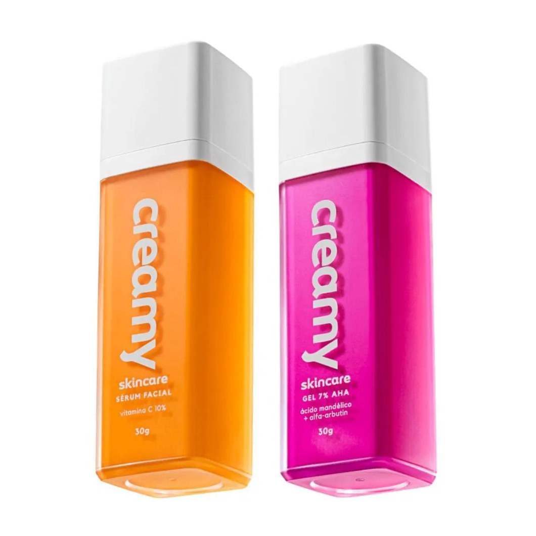 Sérum Antioxidante Vitamina C + Gel Clareador Antiacne Creamy Skincare