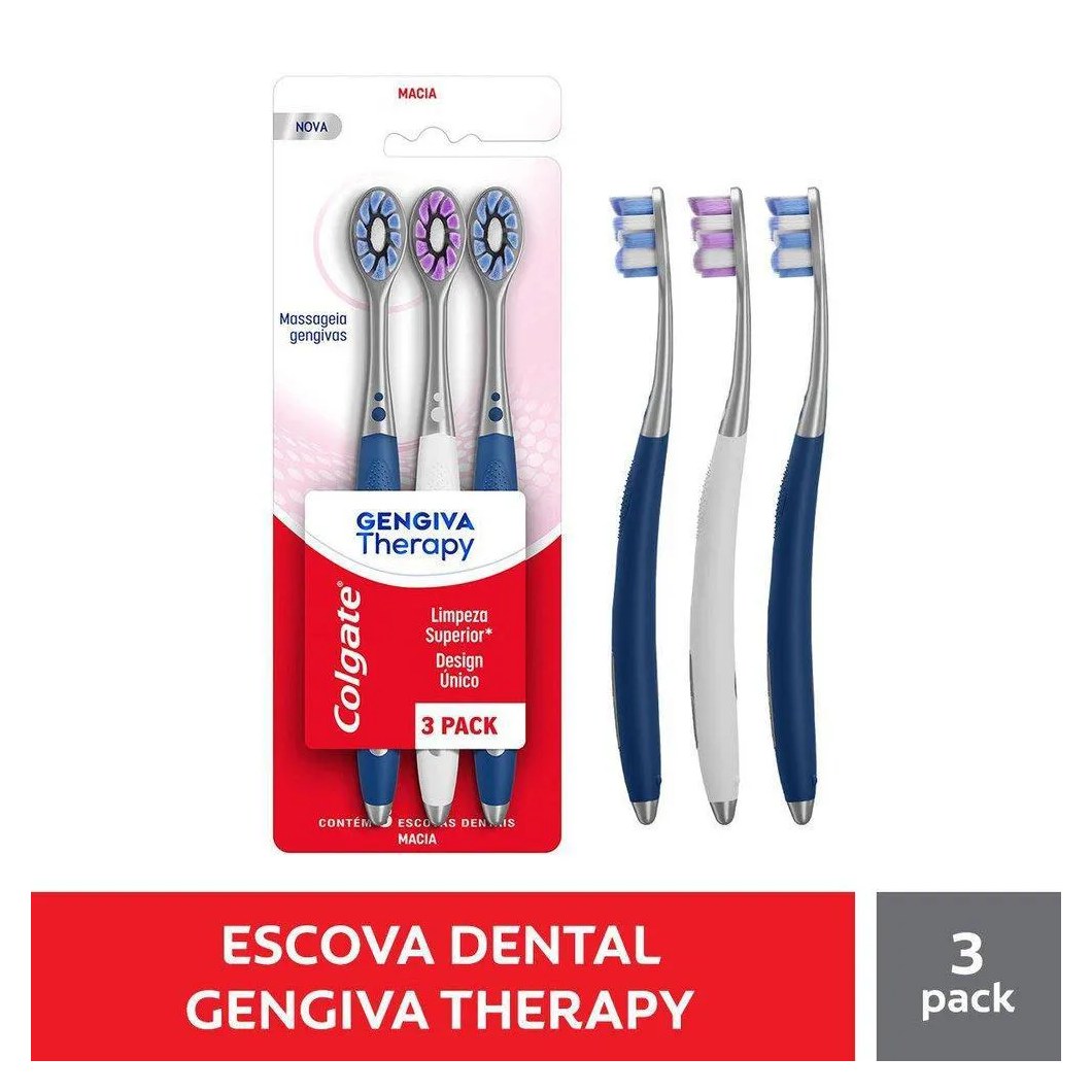 Escova Dental Colgate Gengiva Therapy Com 3 Unidades