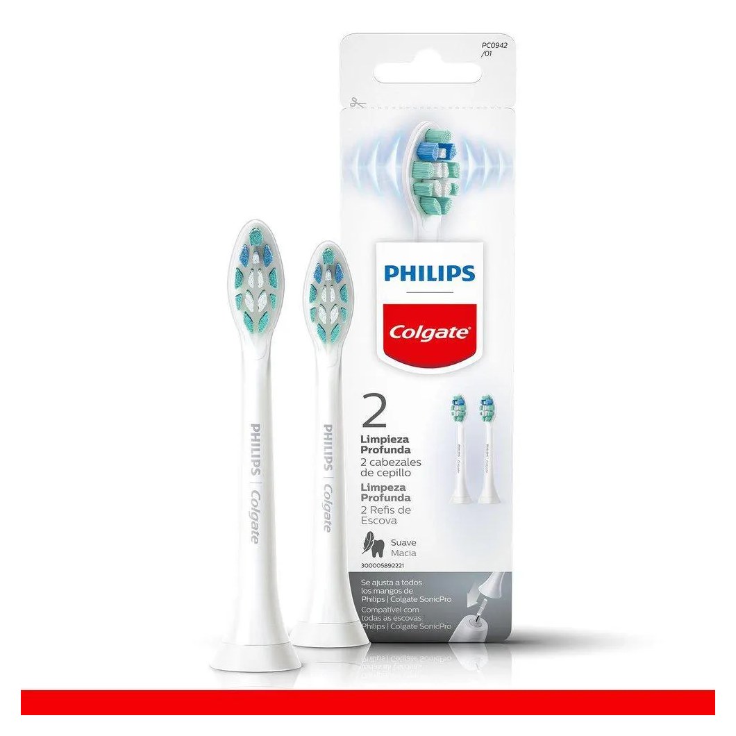 Refil Para Escova Elétrica Philips Colgate Sonicpro Limpeza Profunda Com 2 Unidades