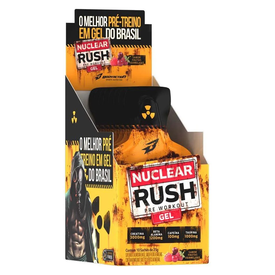 Nuclear Rush Gel Display 10 Sachês 25G - Frutas Vermelhas