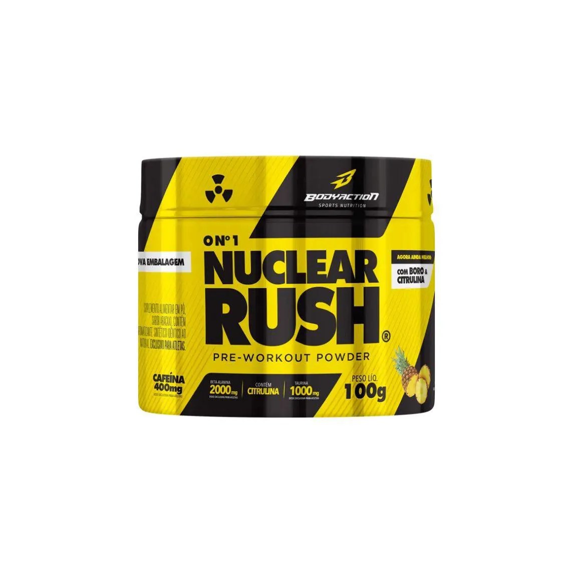 Nuclear Rush Pré-treino Bodyaction 100g Abacaxi