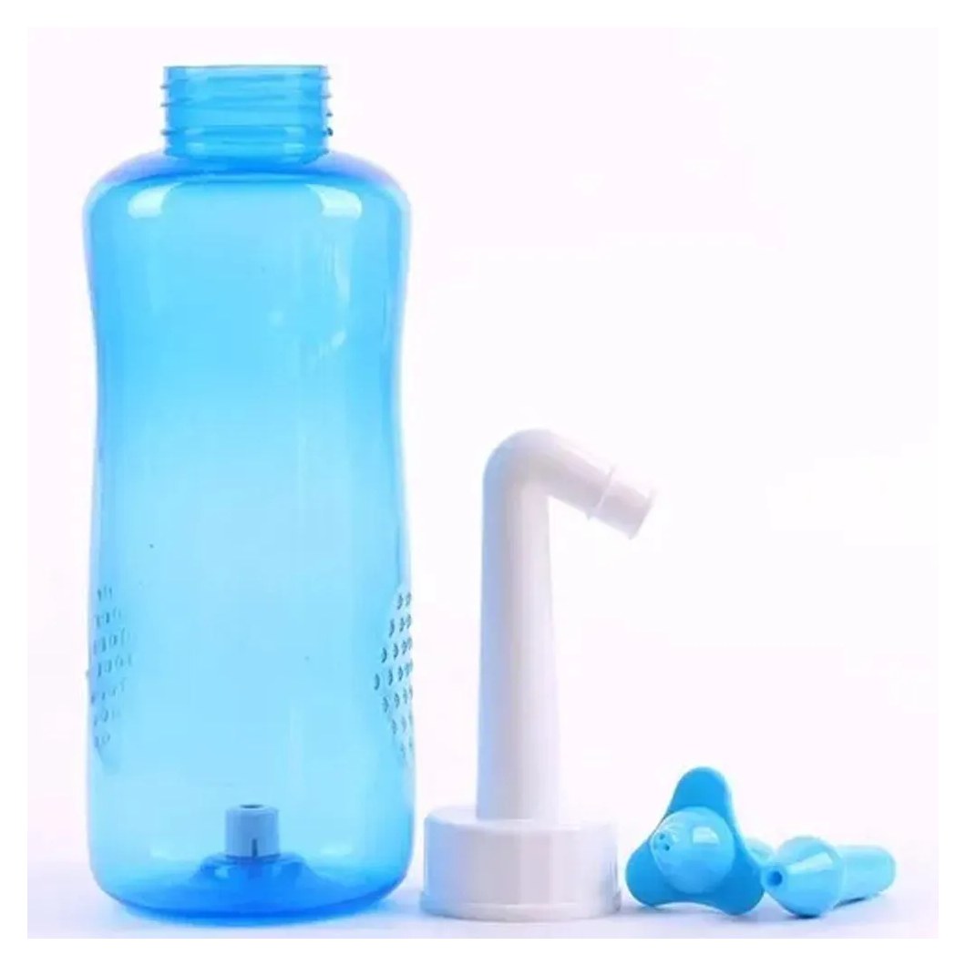 Lavador Limpador Nasal Nariz Narina Ameniza Sinusite Rinite Garrafa 300ml Branco