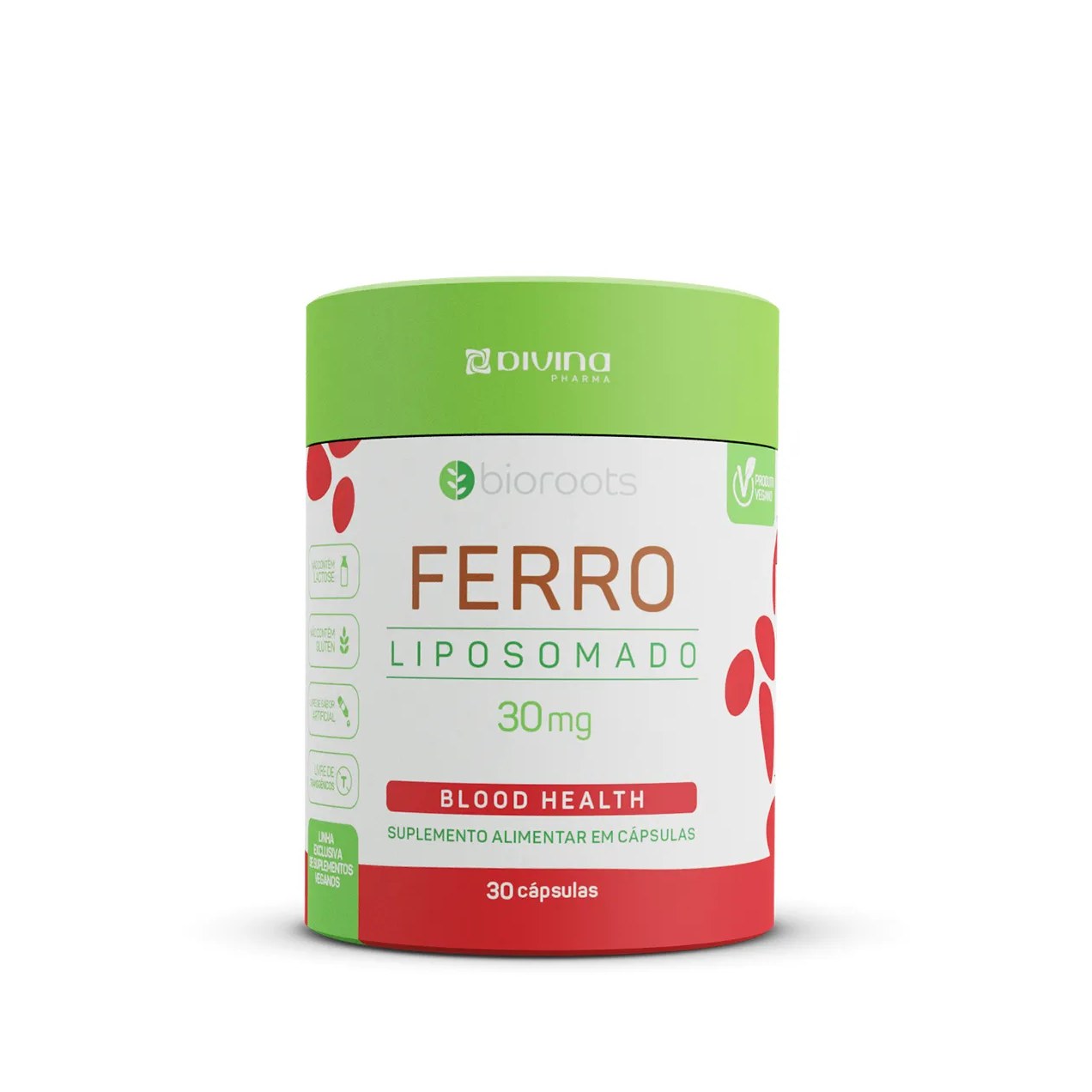 Ferro Liposomado Bioroots 30mg 30 cápsulas