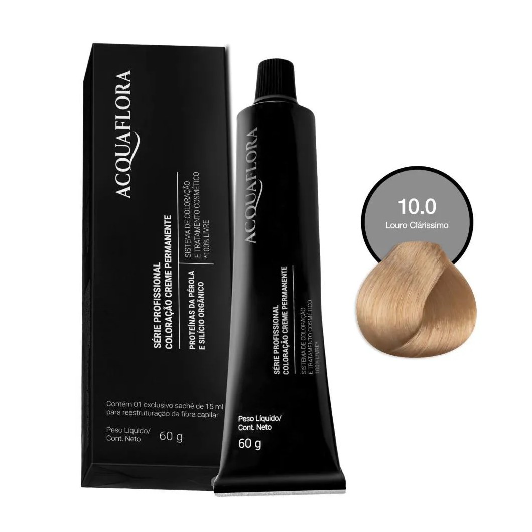 Coloração Creme Permanente Acquaflora 10.0 Louro Claríssimo 60g