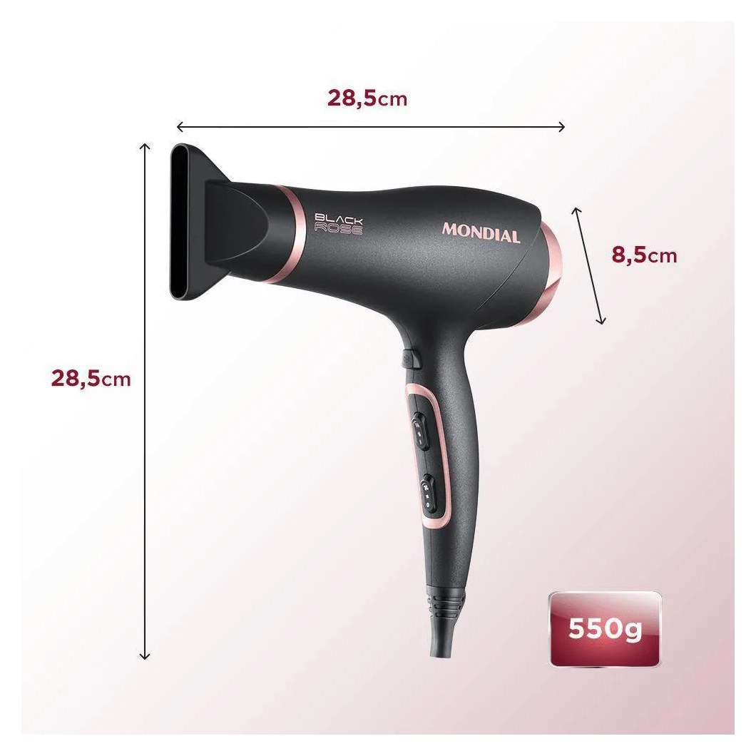 Secador de Cabelos Mondial Black Rose Sc-37 127v 110v