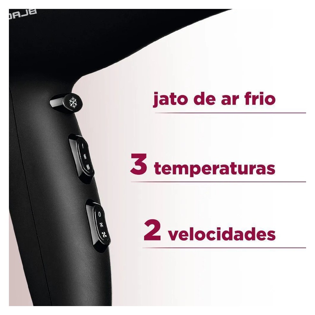 Secador de Cabelos Power Shine Black Sc-13 220v-preto
