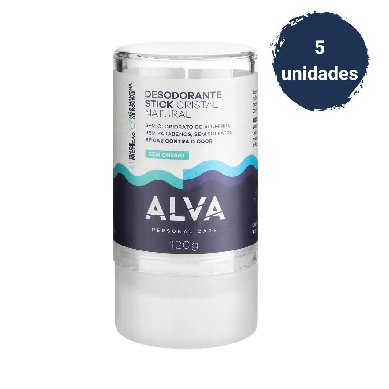 Desodorante Natural Pedra Cristal Alva Alemanha Kit 5 Unidad sem Cheiro