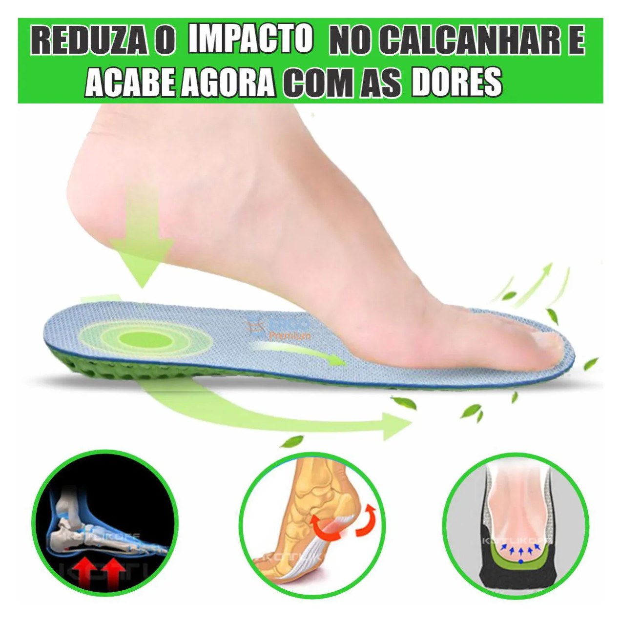 Palmilha Anti Impacto Tratamento para Fascite Plantar e Esporão Original 1par 35a40