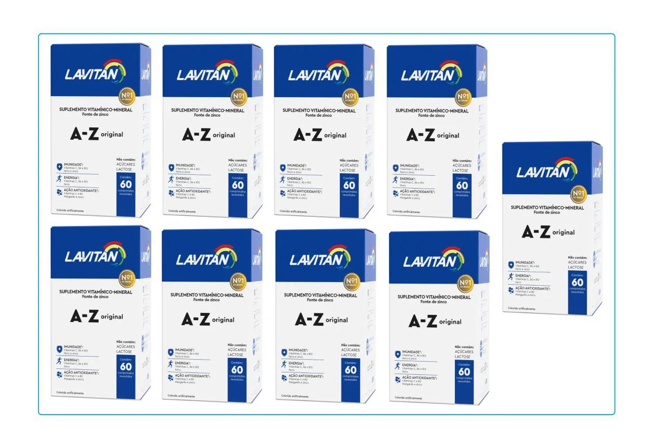 Kit 9 Lavitan A-Z Original Suplemento Com 60 Caps - Cimed