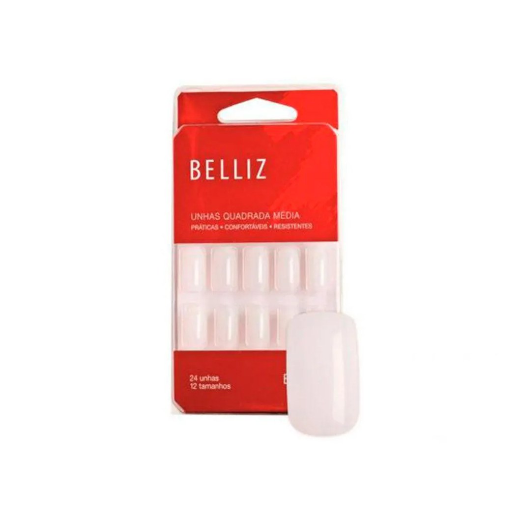 Unhas Postiças Belliz Quadrada Média 1201