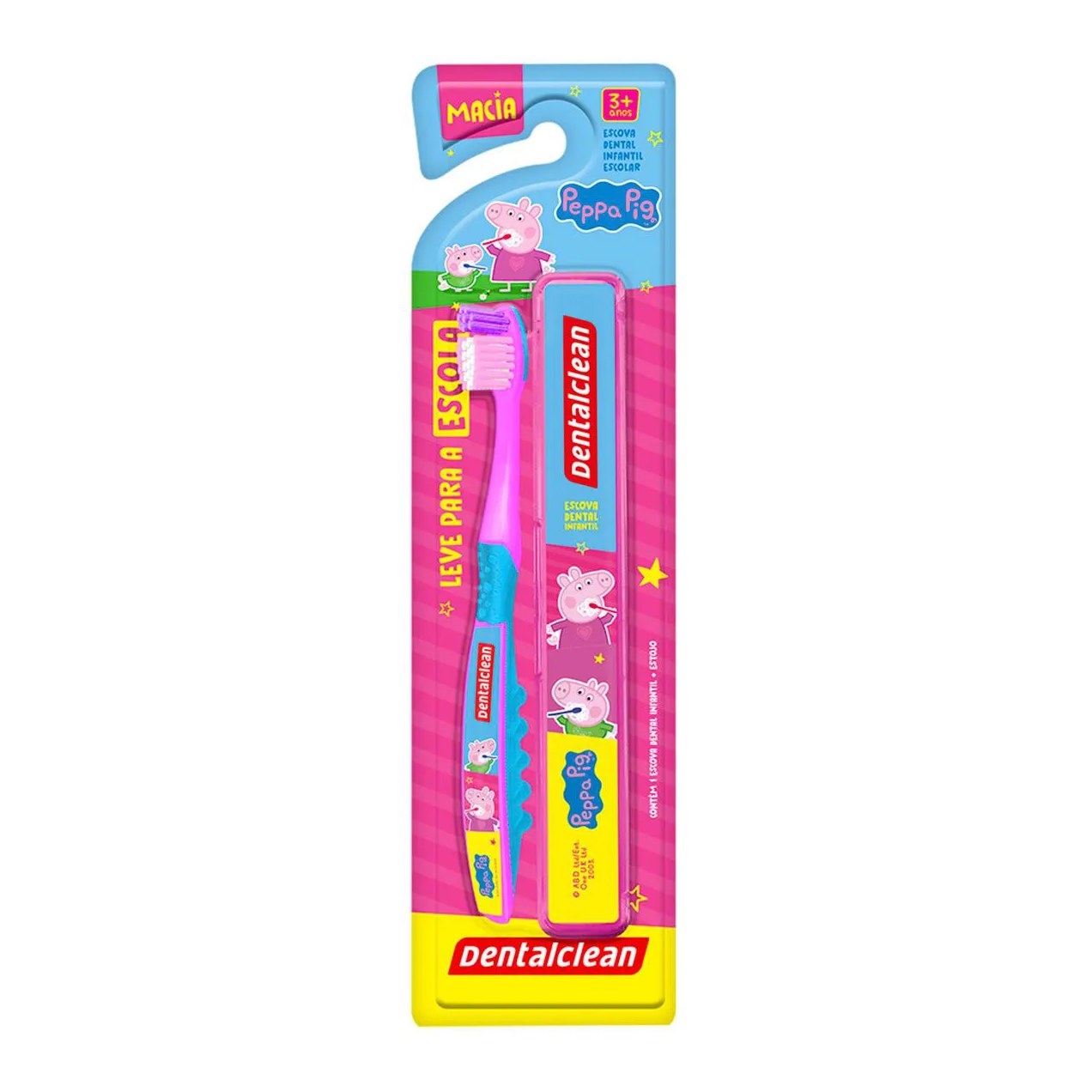 Escova de Dente Infantil Dentalclean Peppa Pig Macia com Estojo 1 unidade