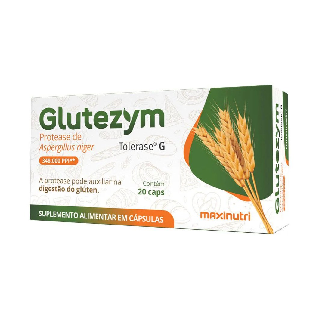 Glutezym Auxilia Na Digestão do Glúten 20 Cápsulas Maxinutri