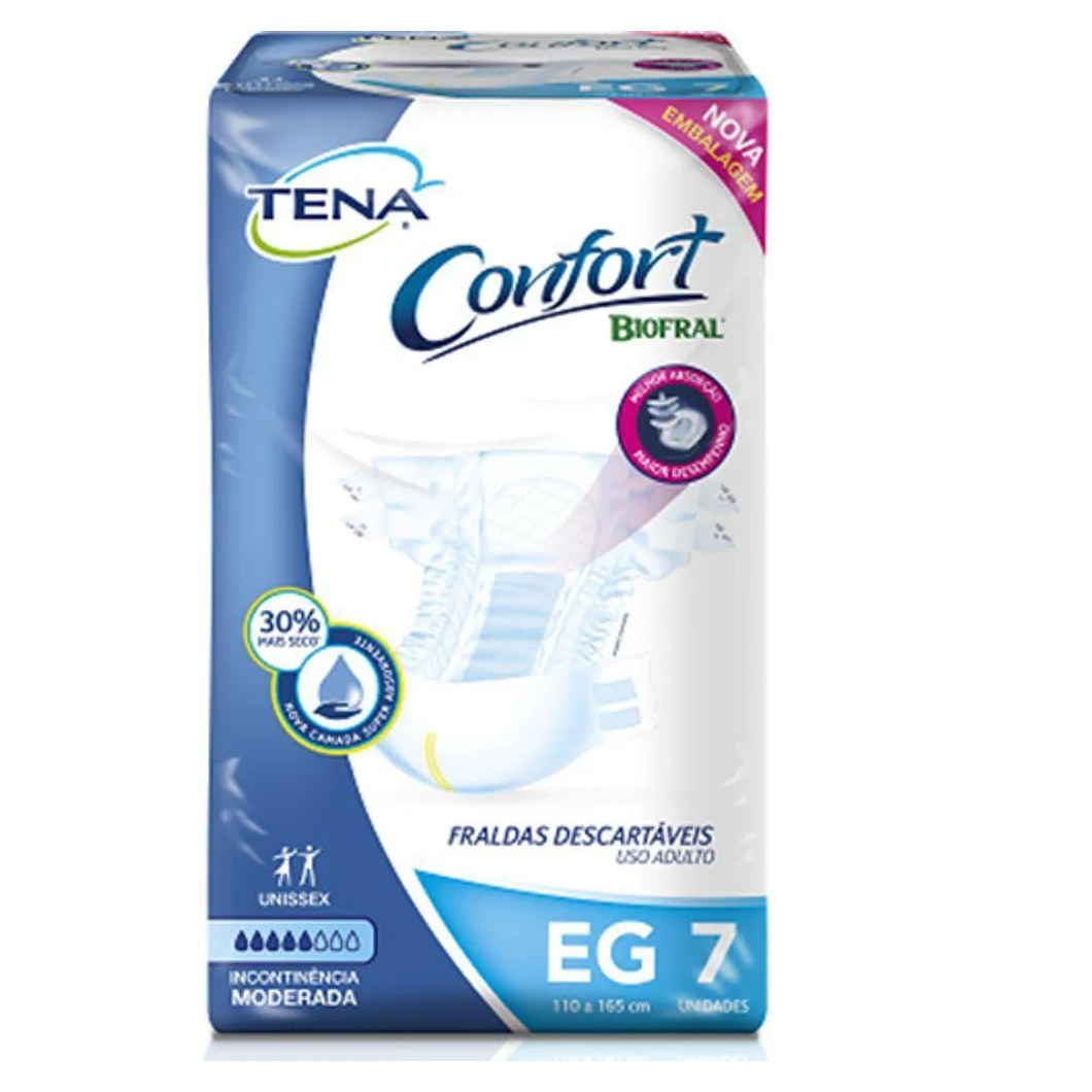 Fralda Geriátrica Biofral Confort Plus EG Absorção Moderada 7 unidades