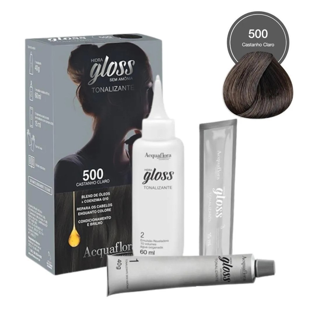 Tonalizante Acquaflora Hidra Gloss 500 Castanho Claro