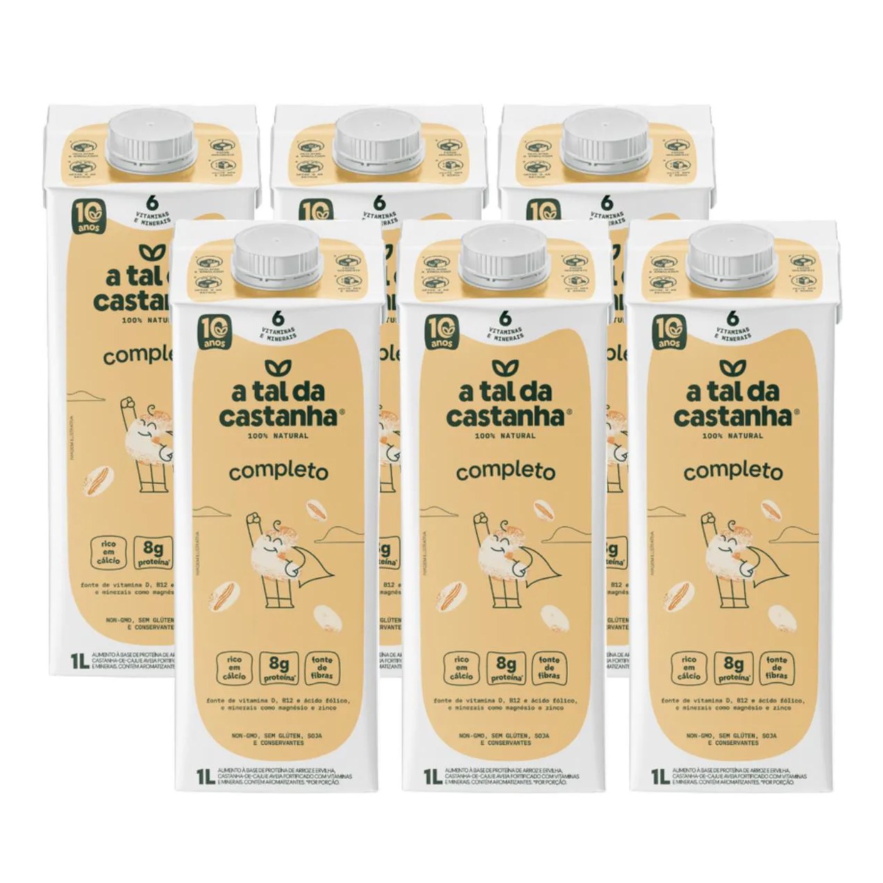 6X Bebida Vegetal Completo a Tal da Castanha 1 Litro