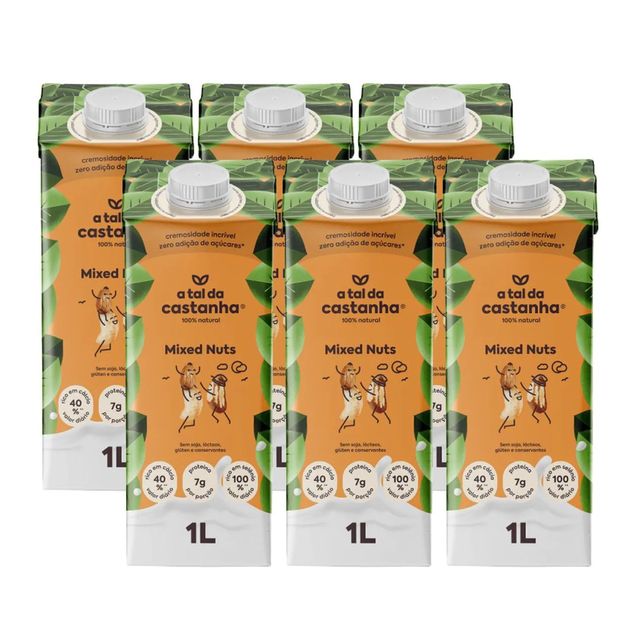 6x Bebida Vegetal Mixed Nuts a Tal da Castanha 1 Litro