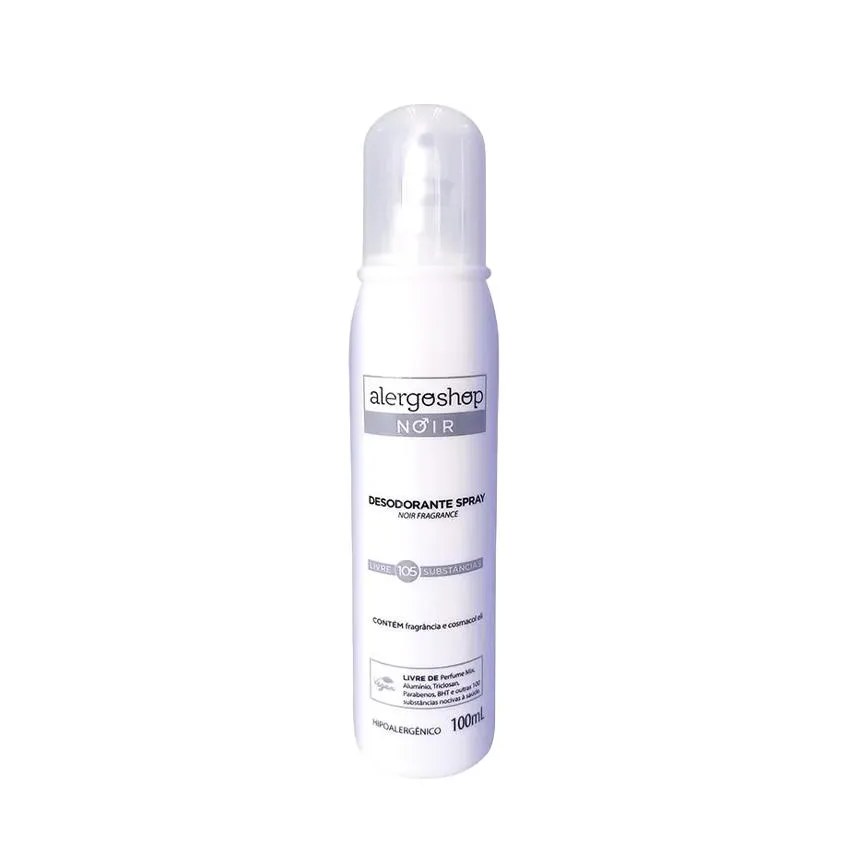 Desodorante Sem Alumínio Spray Alergoshop Noir Masculino Hipoalergênico Sem Álcool 100ml